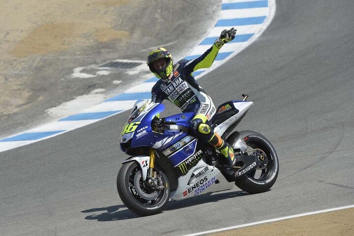 Valentino Rossi found himself the victim at the Corkscrew this time. Still, the Doctor was pleased with his third consecutive podium finish.