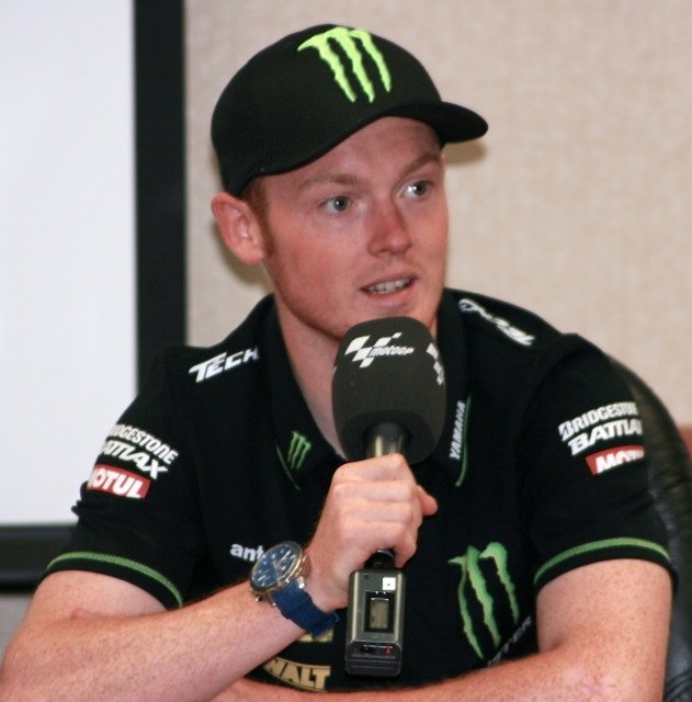 Tech III rider, Bradley Smith, answers questions at the Yamaha press conference.