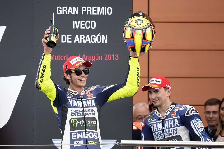 Valentino Rossi was all smiles after earning another podium. For Jorge Lorenzo however, the result was not as welcoming.