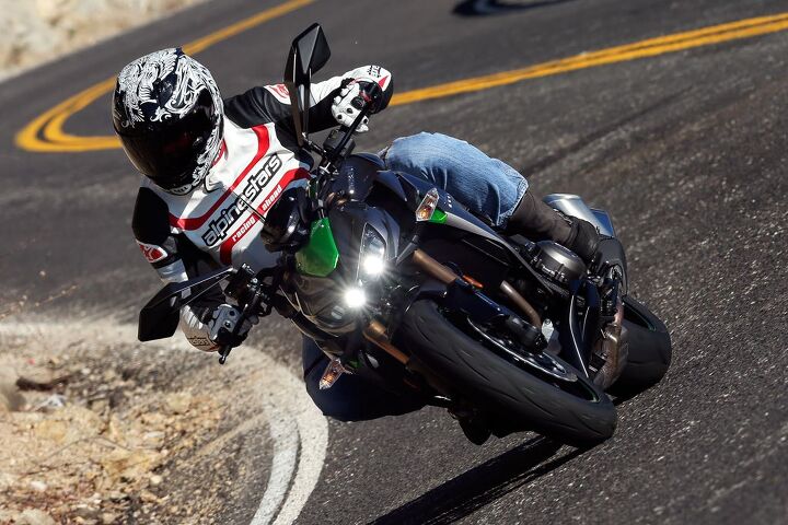 Clutch and transmission functioned flawlessly while riding the new Z. We complained about clutch throw and engagement/disengagement in our Ninja 1000 review. Someone at Kawasaki’s paying attention.