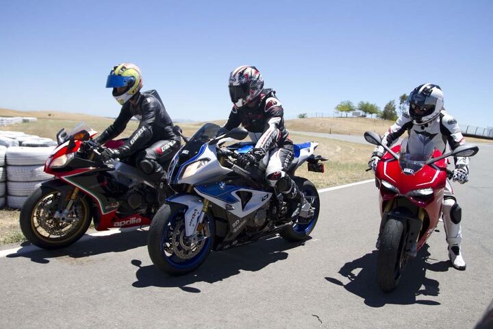 Lightweight materials are used throughout high-end sportbikes such as these Euro exotics. A lighter vehicle, all else being equal, has higher levels of performance.