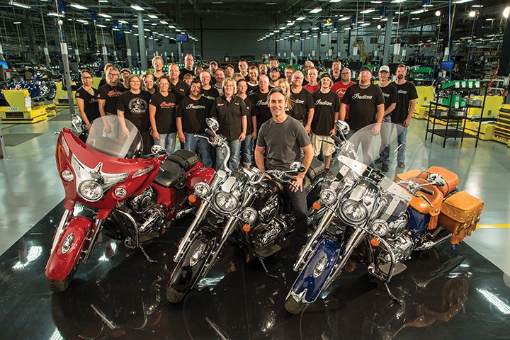 The new Indian motorcycles are now made in Polaris' Spirit Lake facilities, alongside Victory Motorcycles.