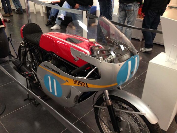 Mike "the Bike" Hailwood’s Honda racer on display