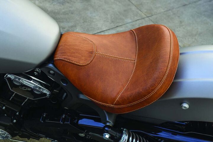 The Scout’s leather seat is firm but very comfortable.