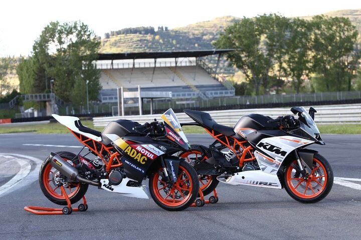 A full field of identically prepped RC390 racebikes would make a terrific training ground for budding racers while keeping a rein on costs.