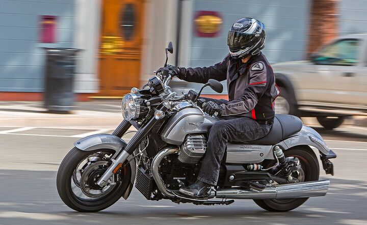 “The California Custom was the surprise of this shootout for me. It packs in some neat features that aren’t necessarily standard cruiser fare, such as three riding modes, cruise control and ABS. Overall, its smooth performance matches its persona.” – Scott Rousseau
