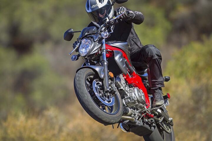 “Its 90-degree V-Twin is more pleasing and smoother than the parallel-Twins,” says EIC Duke mid-wheelie, “emitting a sweet aural signature that could fool many a Ducatista.”