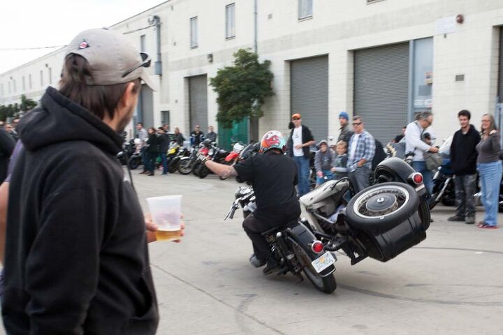 Back at Quesada Street, Guido Brenner entertains the crowd by 'flying the chair' as they're waiting for the Dirtbag riders to arrive.