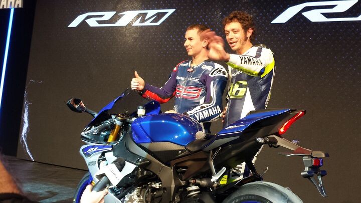 Rossi and Lorenzo at EICMA R1 Unveiling