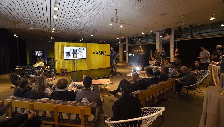 Instead of a stuffy conference room, the Ducati Scrambler was presented poolside in the swanky digs of the Ace Hotel in Palm Springs, California. Here, Scrambler Brand Manager, Mario Alvisi, explains some inspirations for the Scrambler’s design. 