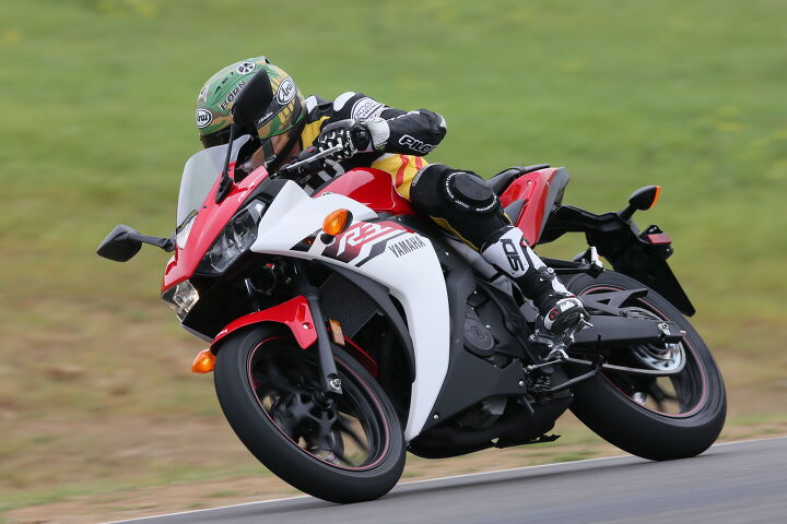 From big to small, an R-series Yamaha has to be able to hold its own on a racetrack. The R3 succeeds in that mission.
