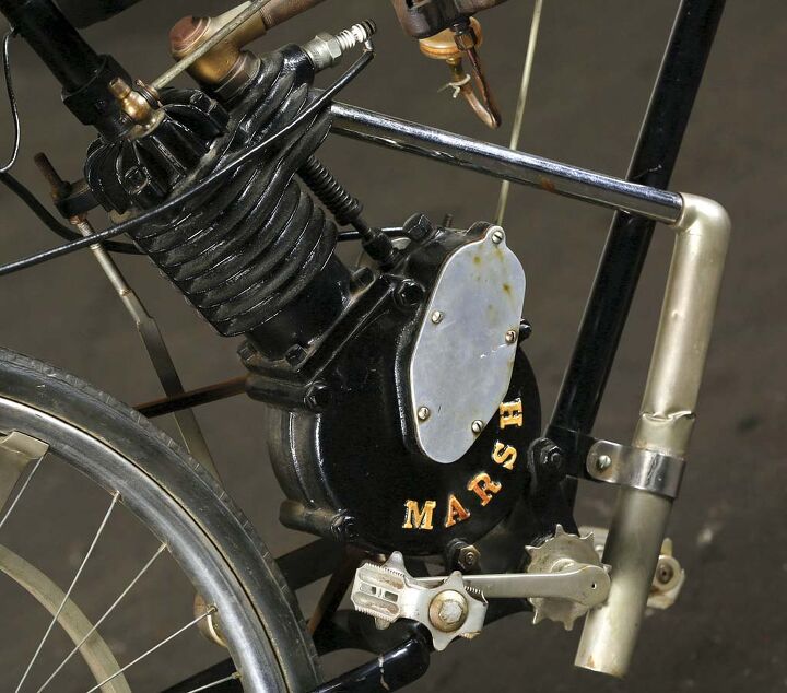 The direct link to its bicycle ancestry can be seen in the pedal needed to get it started.