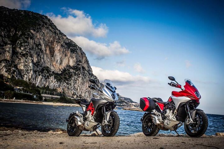 If ever there was a lanky sport/adventure tourer that felt at home on the Cote d’Azur, the MV Turismo Veloce 800 is that motorcycle.