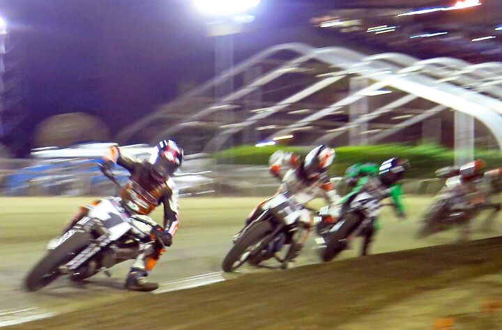 Defending champ Jared Mees not only has to hold off Brad Baker (6) and Bryan Smith (42); Mrs. (Nichole) Mees is in a pack about five feet behind this one. (Pardon my Canon; they’re only doing 130 about five feet from its lens and the ground is shaking.)