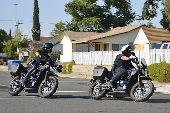 Quick acceleration and maneuverability are two strong suits of the Zero DS-Ps, which weigh less than half that of a fully equipped Harley-Davidson police motorcycle.