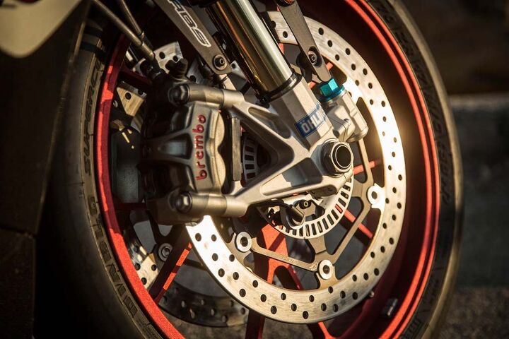 “Excellent brakes, just behind the Duc's stellar M50s,” says Duke. “Very strong brakes, though the Ducati’s were better,” concurs Siahaan.