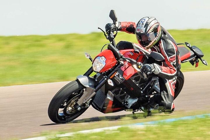 The Empulse TT’s upright riding position is better suited for the street than the track, but the thing was a gas – ha! – to ride at High Plains Raceway. 