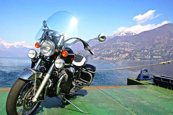 Say you’re waiting for the ferry at Lecco, ready to float the Guzzi up to Bellagio and ride down to Como. Then along the western edge of the lake, a young lady compliments you on the bike. Her name is Gina, and she’s fascinated to know that you’re related to George Clooney… (Another story.)