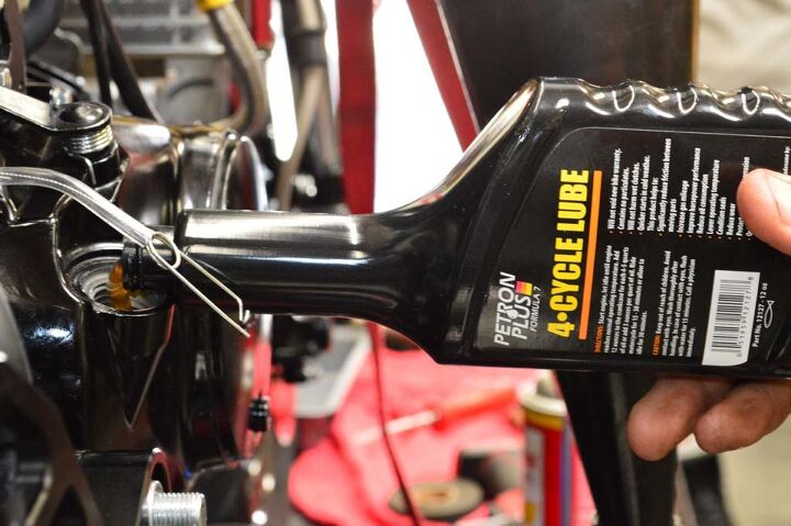At the suggestion of Brock’s Performance we added Petron Plus Formula 7 4-Cycle Lube after refilling the oil, which claims, among other things, to “significantly reduce friction among moving parts.” This of course means more power. We like that. 