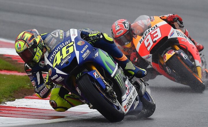 Rossi Leads Marquez at Silverstone