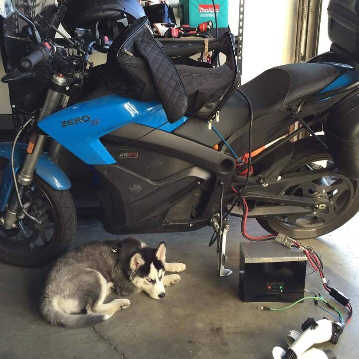 The Super Charger can also be used at home as an off-board charger. Hershner’s dog, Charger, not included.