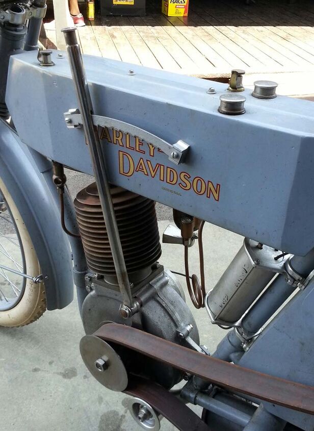 1909 H-D Silent Gray Fellow just acquired by the shop is in line for full restoration.