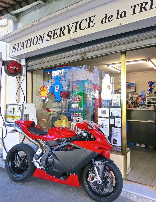 One must surely put in some long hours at the gas station to afford an MV Agusta. It does dress the place up nicely.