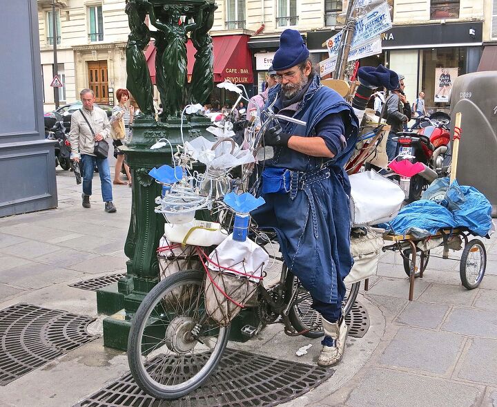 On the sidewalks of Paris, one sees all manner of conveyances, characters and costumes. Some of which do defy description.