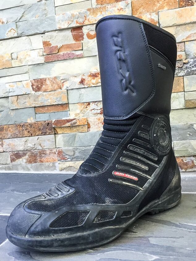 Other publications may give you pristine product shots of the boots they test. MO believes in testing the hell out of gear, as evidenced by the condition of these TCX Touring Classics.
