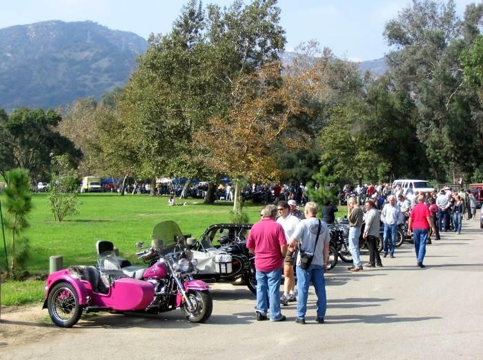 Every year, thanks to Doug, L.A.’s Griffith Park was a magnet for sidecar fans, some traveling from Europe and Australia to attend. One year’s 3-wheeled party attracted some 12,000 fans and spectators who enjoyed the unique bike/sidecar combinations and their equally colorful riders.