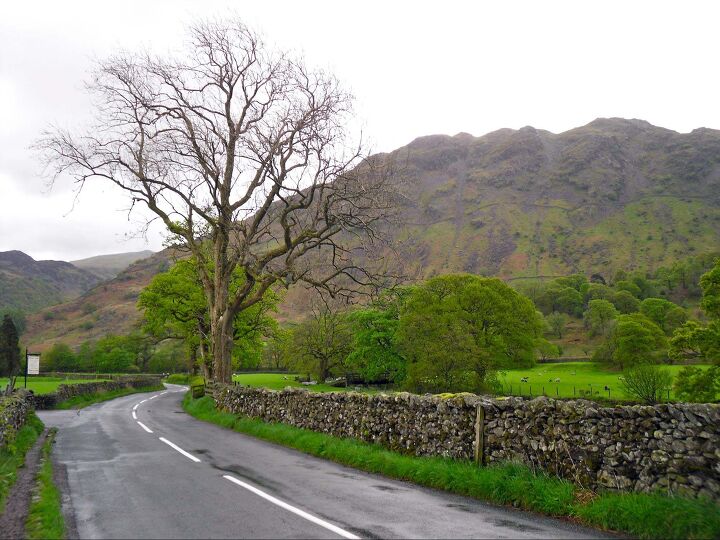 Some roads, like this one in Lake District National Park, are less than well-maintained but worth it for the scenery.