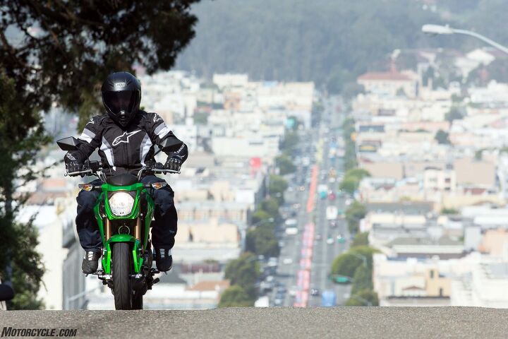 Yes, there’s enough power to climb San Francisco’s notoriously steep hills. In fact, the little Z is surprisingly gutsy for such a little motorcycle.