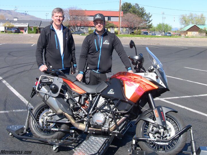 Curt (left) and Anders Cedergren are the father/son dynamic of Cedergrens MEK. The newest addition to the company’s Skidbike program is the KTM 1190 Adventure with Bosch ABS, C-ABS and Motorcycle Stability Control systems. Skidbike allows riders to really explore the advantages of these technologies.