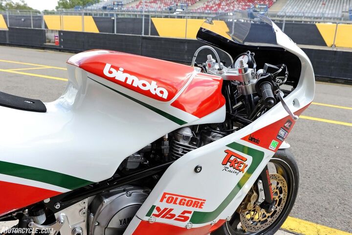 Amazing bodywork by T-Rex painted in Bimota colors.