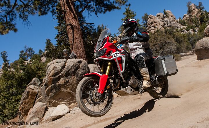 For the money Honda’s asking for the Africa Twin, you just can’t go wrong. Whether you’re a dirt guy or street guy, the Honda handles both equally. ABS and TC are switchable (although TC always reverts to level 3 when the bike is switched off), and that’s about it for electronics. It’s windscreen, unlike the others, isn’t adjustable for height.