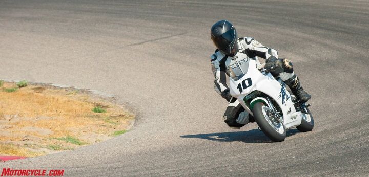 Without much horsepower, the minibike rider is forced to learn how to maximize their momentum and corner speed. 