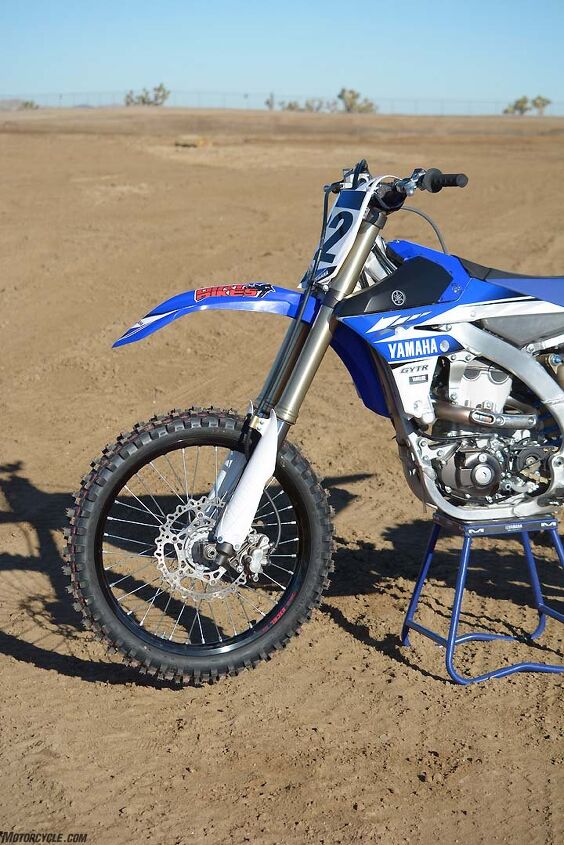 Prior to this year, the Yamaha YZ450F was the lone coil-spring fork holdout in the 450cc motocross class. The Yamaha’s 48mm KYB Speed Sensitive System fork is still a top performer.