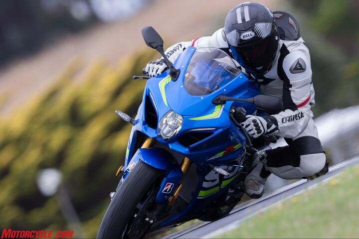 This latest Gixxer carries over the GSX-R line’s willingness to be mobbed around a racetrack.