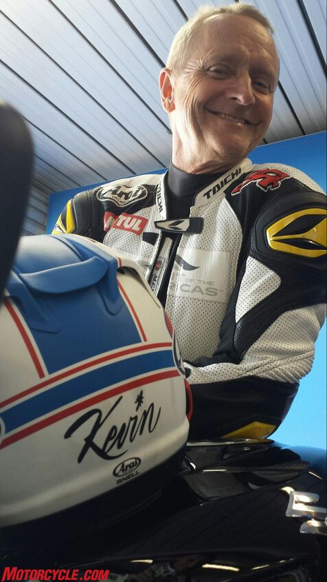 It was great to see 1993 Grand Prix champion Kevin Schwantz at the Gixxer launch. Revvin’ Kevin was even kind enough to share some advice with this slow Kevin, and what a treat it was to have the moto legend point out a few places where I could knock chunks of time out of my laps.
