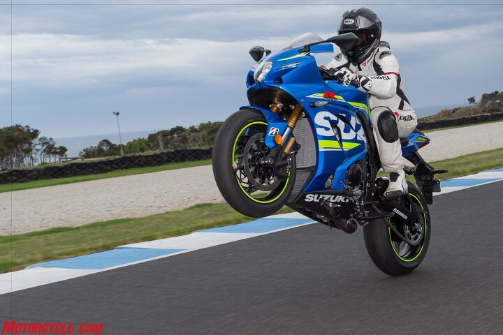 Like all good electronic systems, the Gixxer’s traction/wheelie control can be switched off when desired.