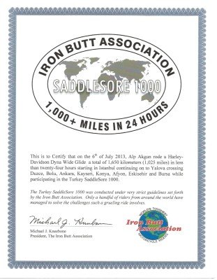 American Iron Butt SaddleSore 1000