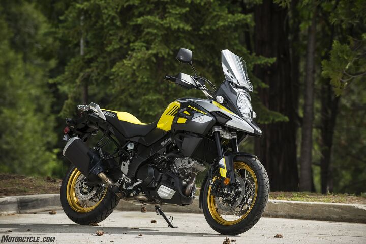 Did somebody say wire-wheel adventurers? The new V-Strom 1000XT gets new tubeless wire wheels, hand guards and a mostly cosmetic plastic engine cowl for $12,999.