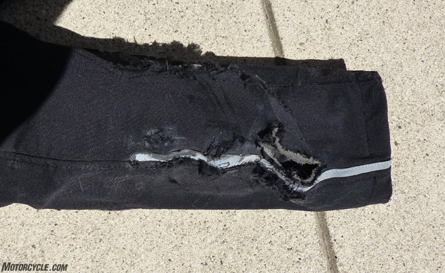 Dainese Super Speed Textile Jacket sleeve damage from crash