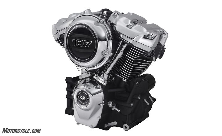 The Twin Cam 103 was replaced by the Milwaukee-Eight 107 with its new dual counterbalancers. An optional 114 cu. in. version is available in select Softail models. Which Harley claim produce 109 lb-ft and 119 lb-ft of torque, respectively.