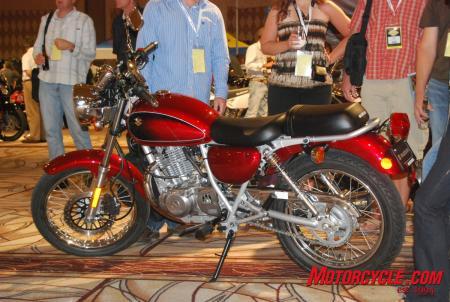 The 2009 TU250X was a surprise to many people attending the dealer show. This new budget bike from Suzuki often drew a bigger crowd than many of the more popular bikes in Suzuki’s line.