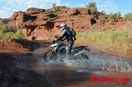 Ready to tackle muddy waters, the new F800GS utilizes high-mount airbox intakes.