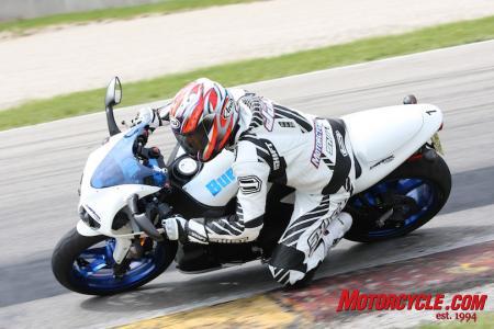 The air-cooled XB12R may run out of steam at a high-speed circuit like Road America, but there’s no denying the bike’s capabilities in the corners.