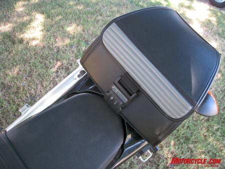 Storage is always an issue on a motorcycle, but this Yamaha accessory tail bag adds real convenience.