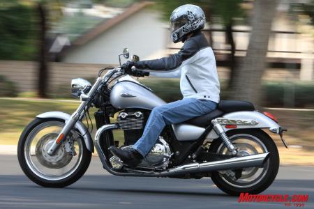 The Thunderbird’s quick-for-a-cruiser handling and revvy engine may appeal more to the sport riding set. The Triumph is also well suited for slow-speed posing but isn’t quite as plush a ride as the Vulcan.