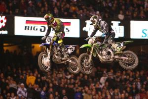 Hill (75) and Villopoto (2) dueled at close range for several laps in their battle for second place.